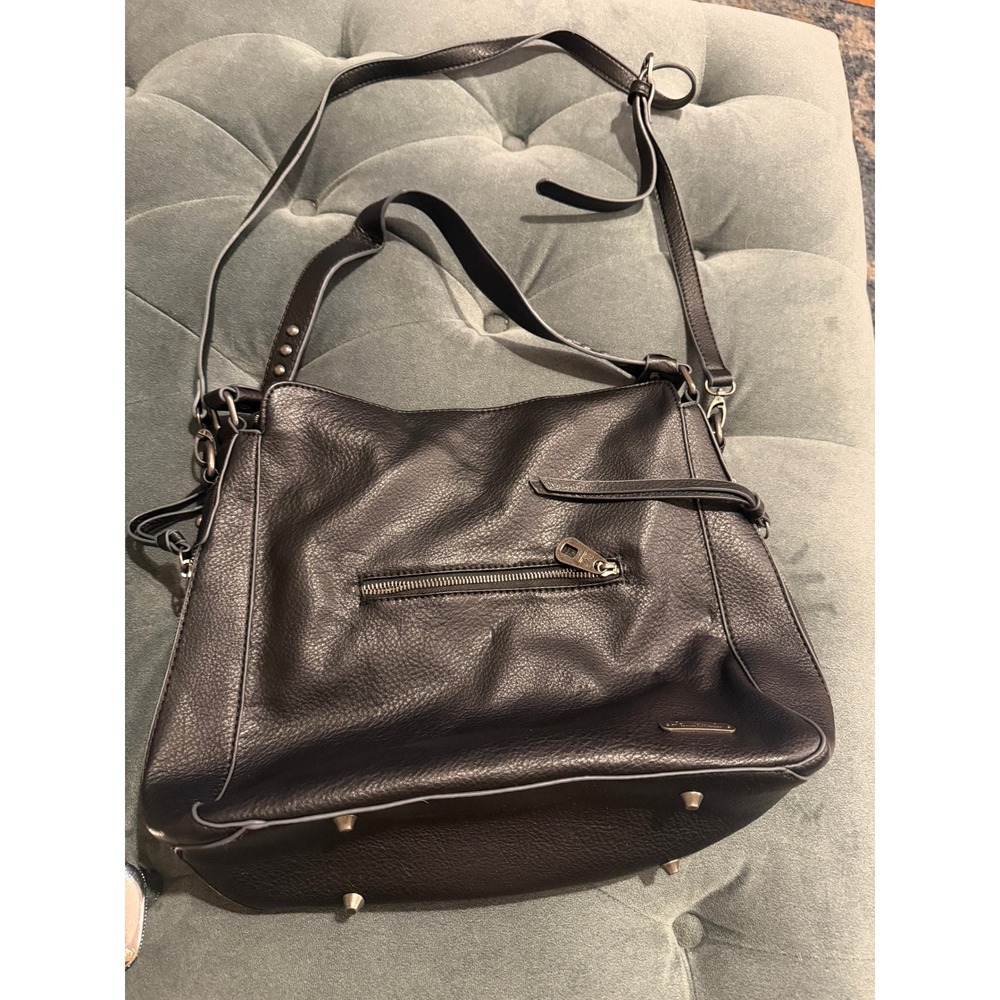 Montana West Select Black Studded Vegan Leather Hobo Shoulder Bag Crossbody